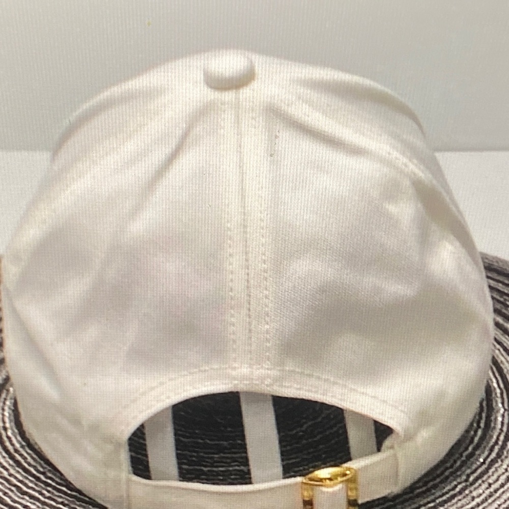 Celine Women's Cream Hat with Navy Emblem - Picture 4 of 4